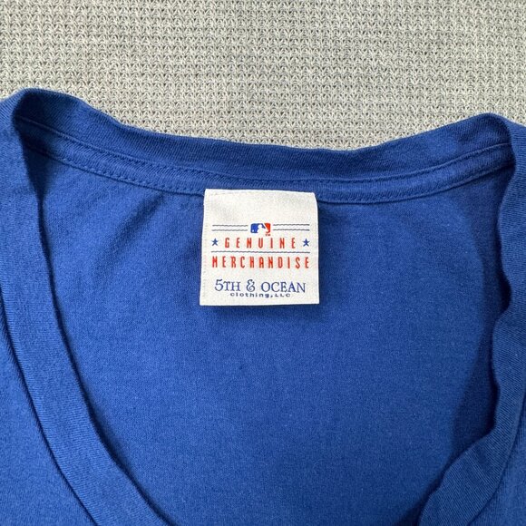 MLB Chicago Cubs Spring Training Womens V-Neck T-Shirt Blue Baseball Size Small - Picture 7 of 13